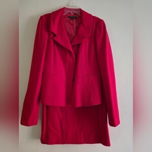 Ann TAylor Set Jacket Suit Sz 2 + Pencil Skirt Sz 4  Red Nwt